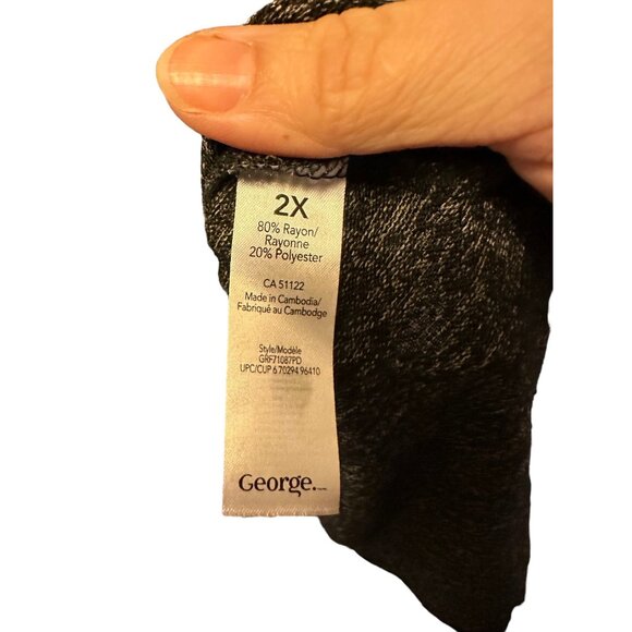 🍒 2/$20 🍒 Soft Charcoal Gray Long Sleeve Cold Shoulder Hi-Lo Dress sz 2X - Picture 6 of 7